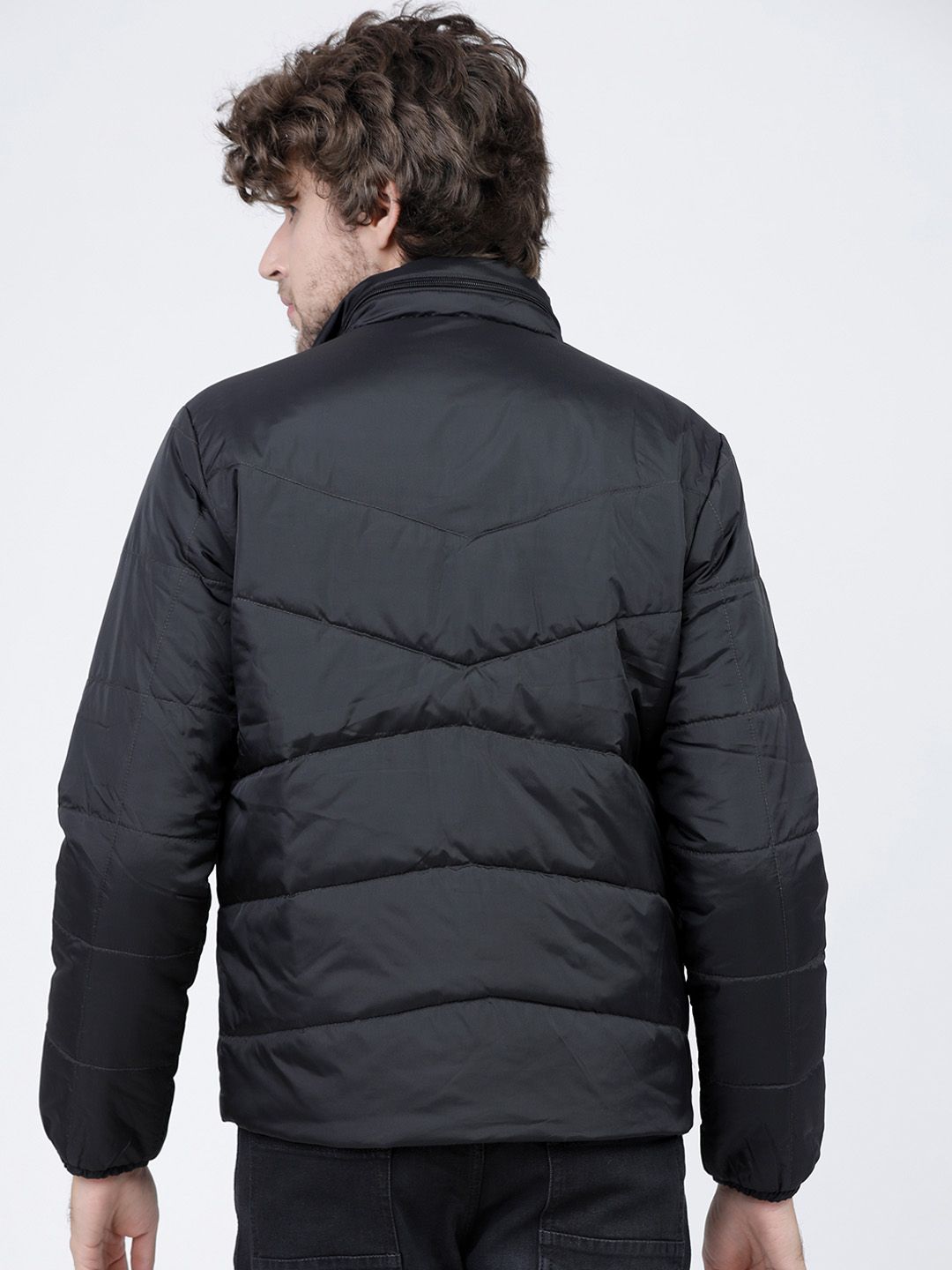 HIGHLANDER Men Black Hooded Padded Jacket