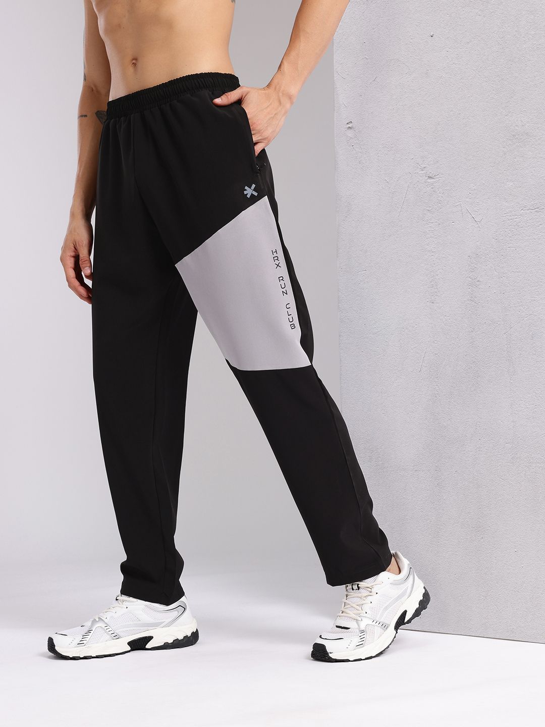 HRX oleh Hrithik Roshan Men Colourblocked Mid-Rise Running Seluar