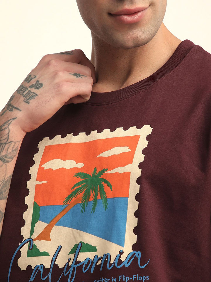 Difference of Opinion Men Short Sleeve Oversized Crew Neck Varsity Printed Tshirt
