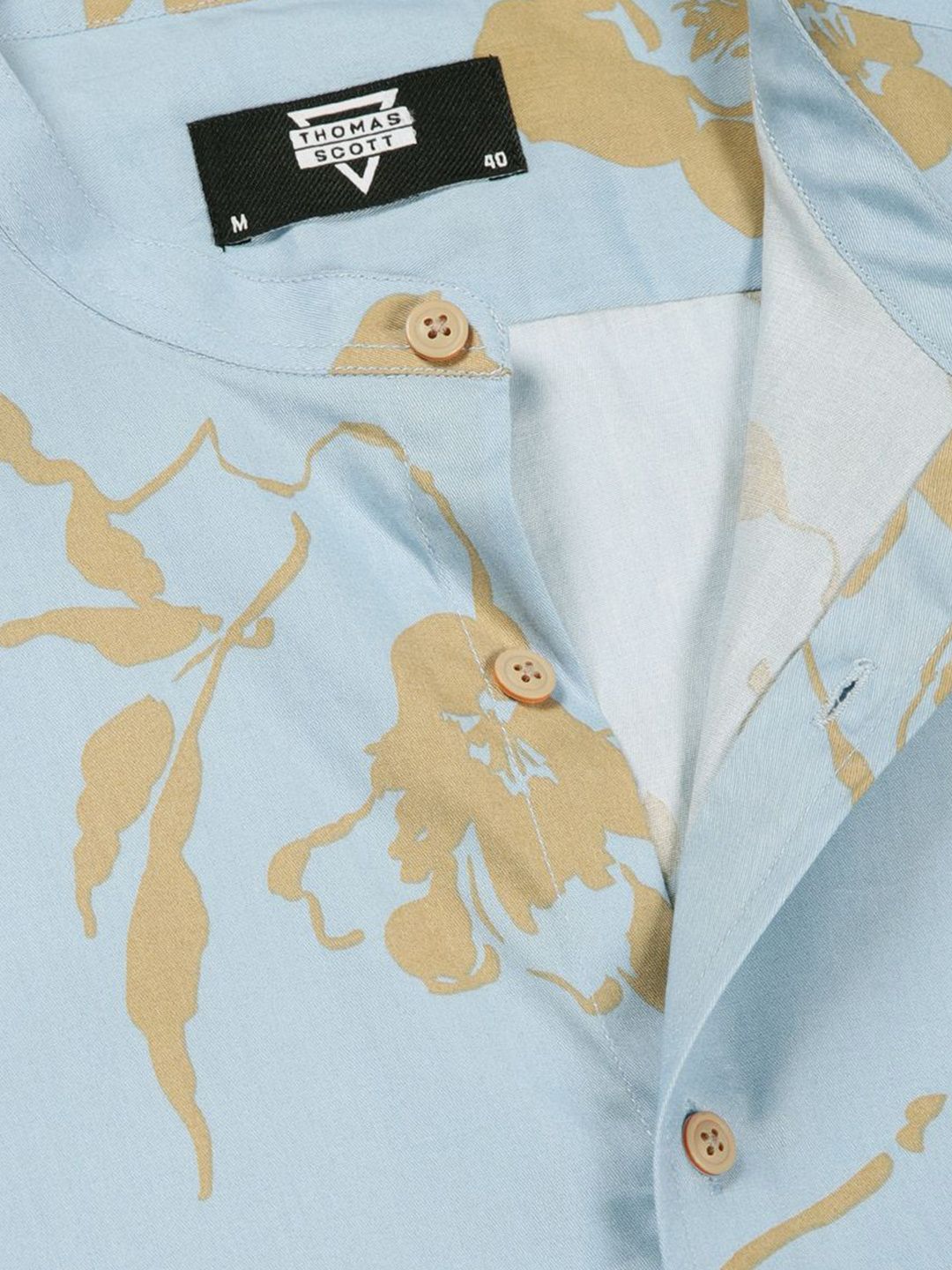 Thomas Scott Premium Slim Fit Floral Opaque Printed Cotton Casual Shirt