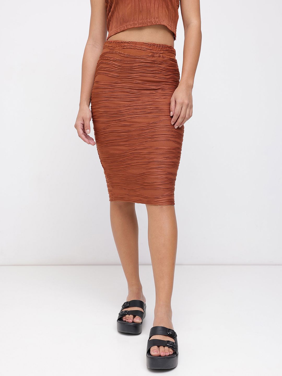 DressBerry Power Dressing 2.0 Wave Texture Pencil Skirt
