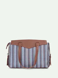 ZOUK Bombay Houndstooth Geometric Printed Structured Shoulder Bag