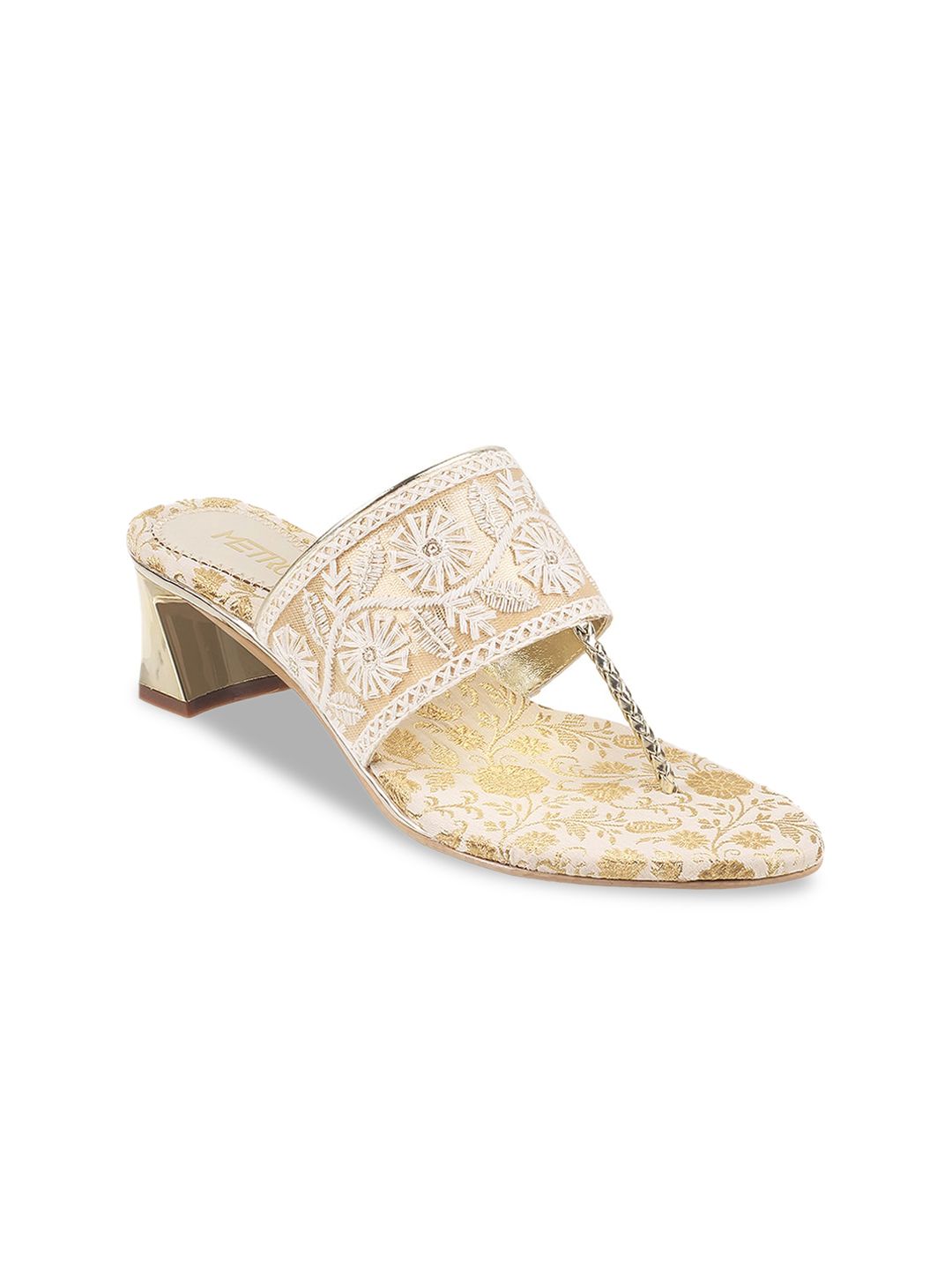 Metro Embroidered Block Heels