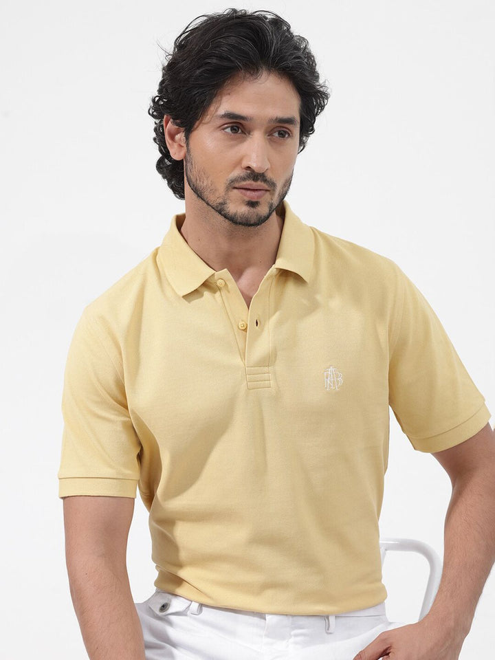 RARE RABBIT Men Paret-Bright Regular Fit Polo Collar Cotton T-Shirt