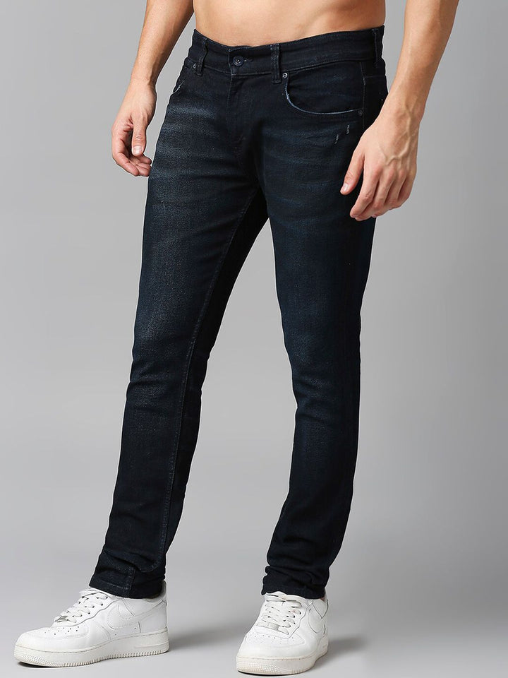 SPYKAR Men Slim Fit Low-Rise Low Distress Light Fade Stretchable Cotton Jeans