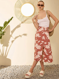 Berrylush Women Floral Printed  A-Line Knee Length Skirt