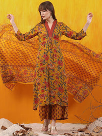 KALINI Floral Printed Kurta with Palazzos & Dupatta