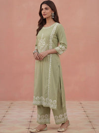 House of Chikankari Women Regular Chikankari Kurta with Trousers