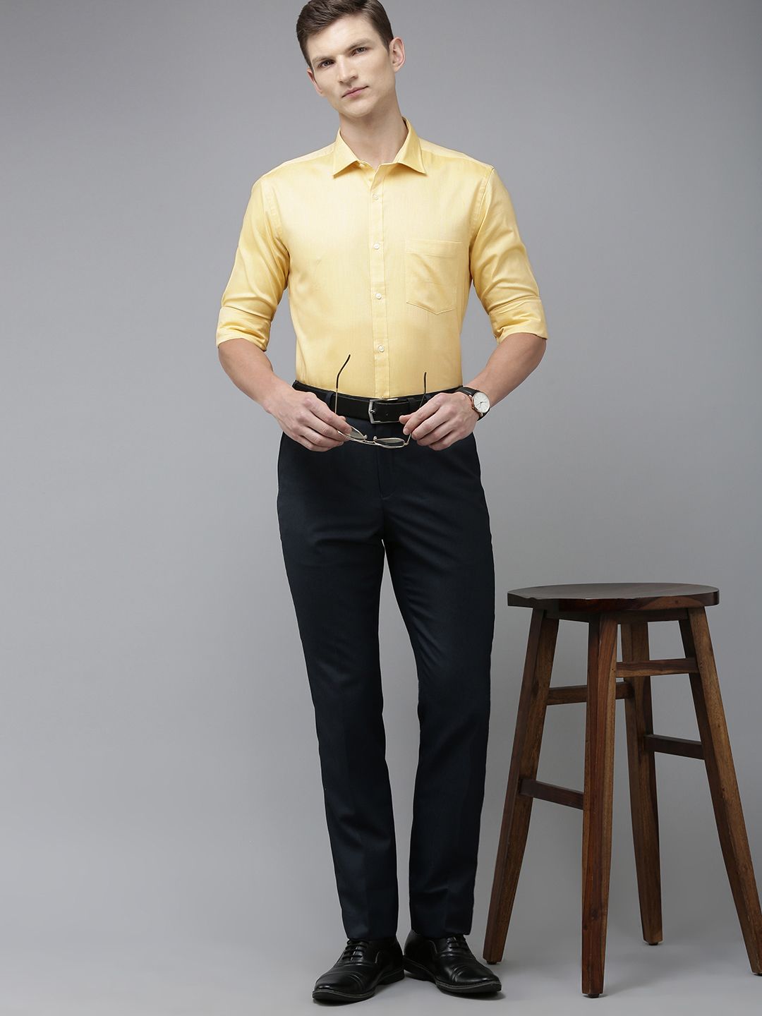 Park Avenue Men Pure Cotton Slim Fit Textured Formal Shirt