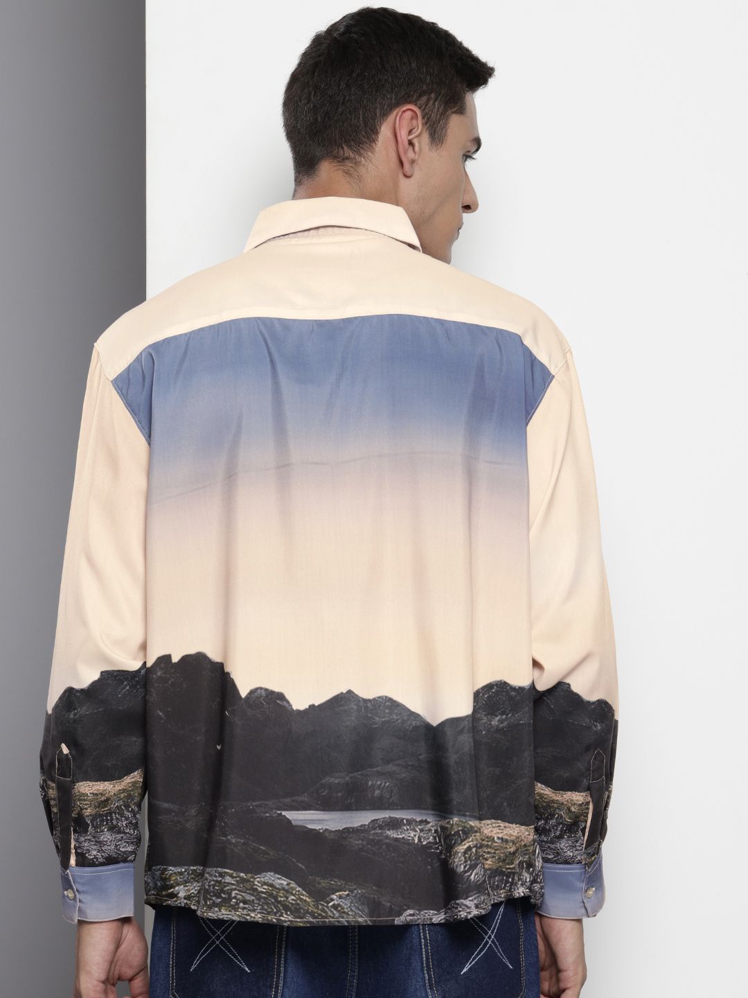 The Indian Garage Co Opaque Graphic Printed Oversized Casual Shirt
