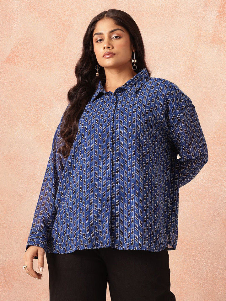 all about you Plus Size Printed Casual Shirt