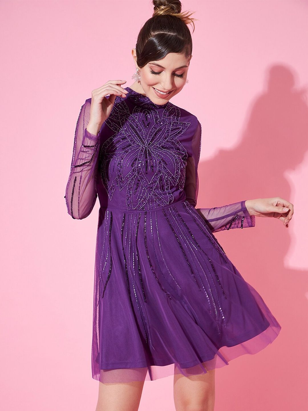 STREET 9 Women Embellished Net Dress