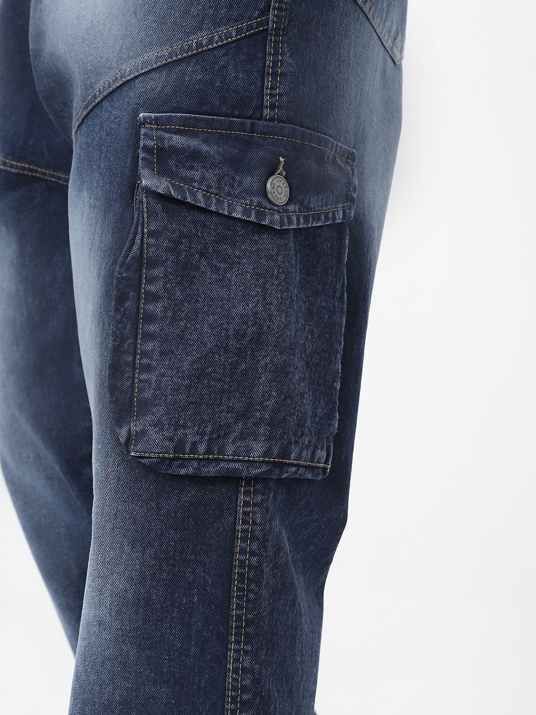 Urbano Fashion Men Loose Relaxed Fit Heavy Fade Jeans With 7 Pockets Non-Stretchable