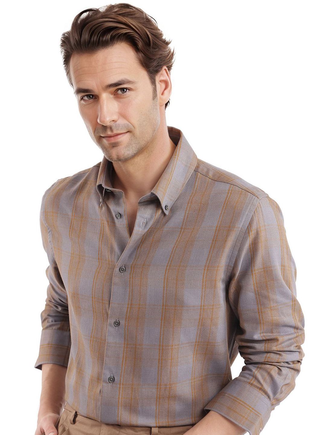 RARE RABBIT Men Comfort Opaque Checked Casual Shirt