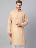 SOJANYA Men Brown Woven Design Straight Kurta