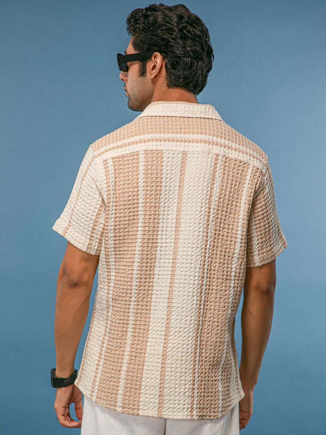 Powerlook Spread Collar Checked Cotton Casual Shirt