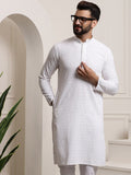 SOJANYA Mandarin Collar Sequins Embellished Pure Cotton Straight Kurta