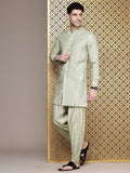 House of Pataudi Ethnic Motifs Embroidered Regular Mirror Work Jashn Kurta with Salwar
