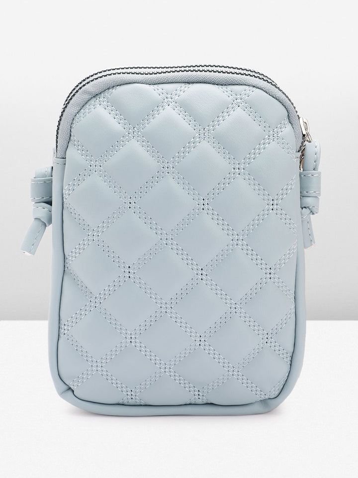 Lino Perros Women Geometric Textured Structured Sling Bag with Quilted Detail