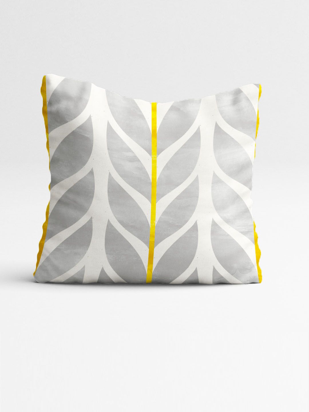 STITCHNEST Grey & White Set of 2 Floral Square Cushion Covers