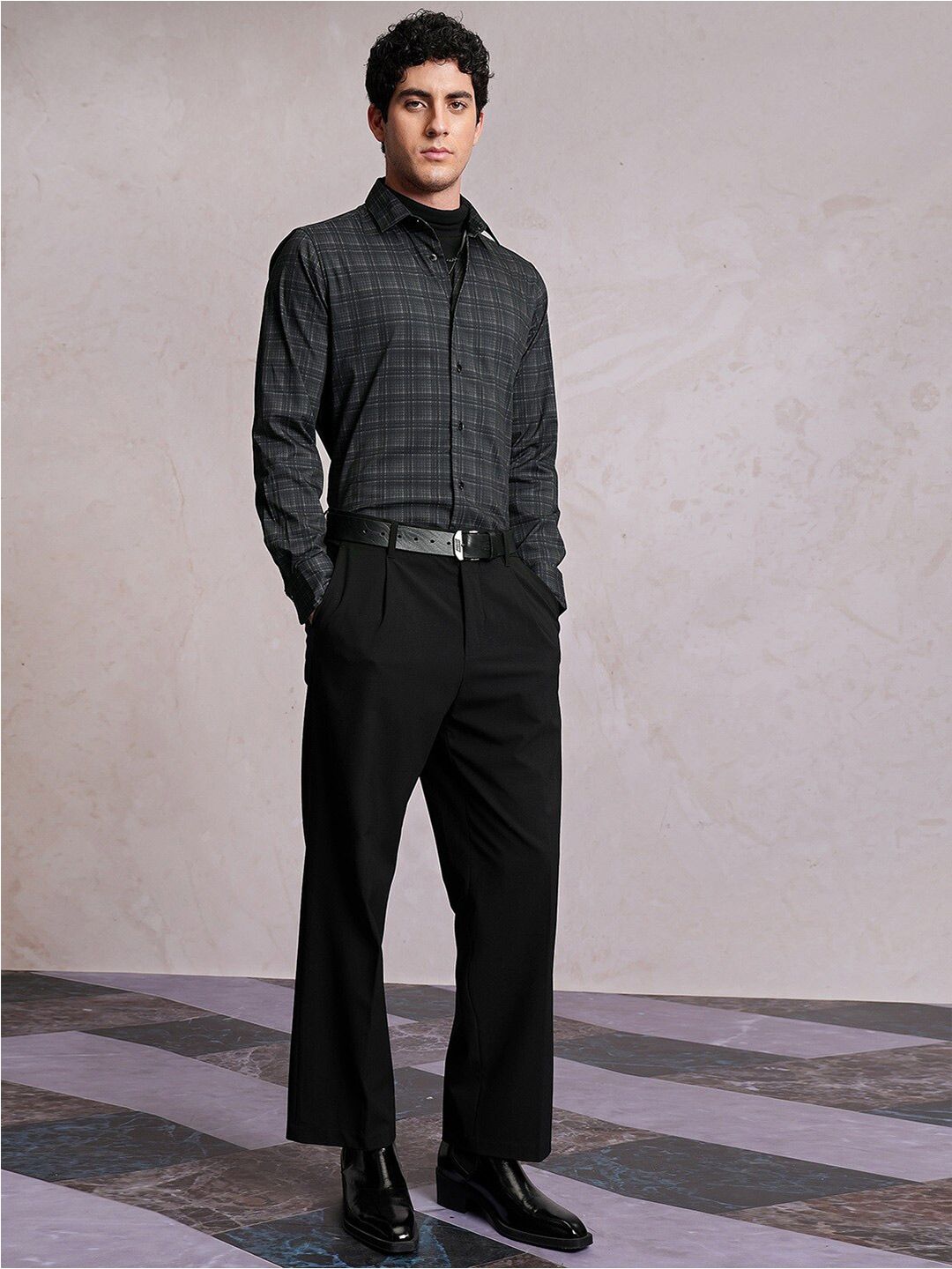 LOCOMOTIVE Luxe Satin Checked Shirt