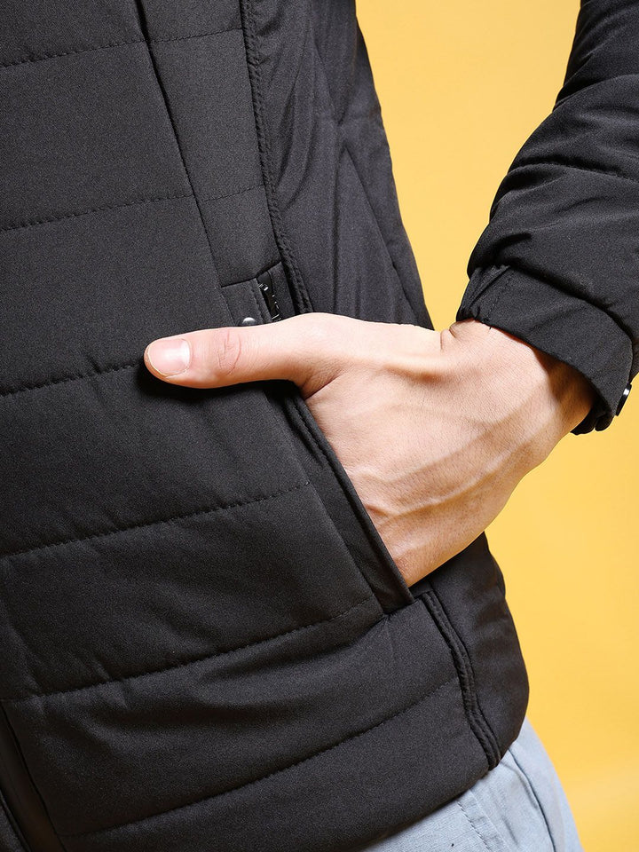 The Indian Garage Co Men Zip-Front High Neck Puffer Jacket