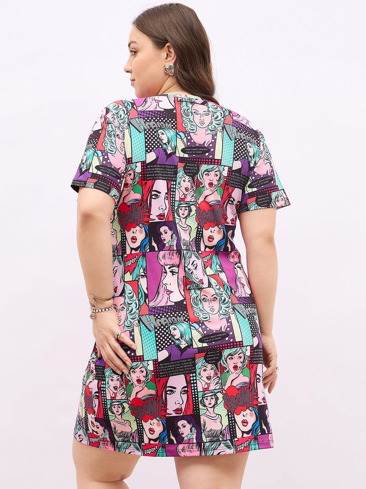 Berrylush Women Curve Print Bodycon Dress