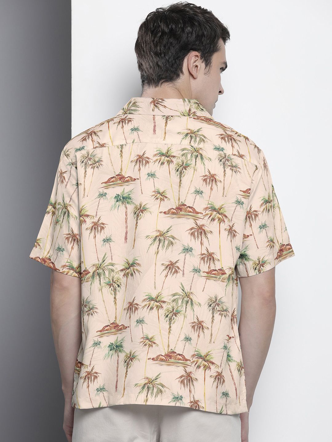 The Indian Garage Co Men Oversized Tropical Print Resortwear Shirt