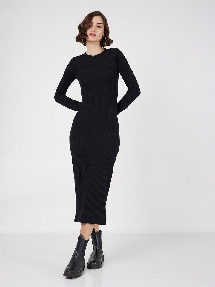 SASSAFRAS Long Sleeve Bodycon Midi Dress