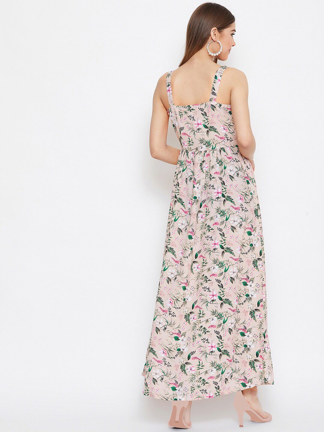 Berrylush Floral Crepe Maxi Dress