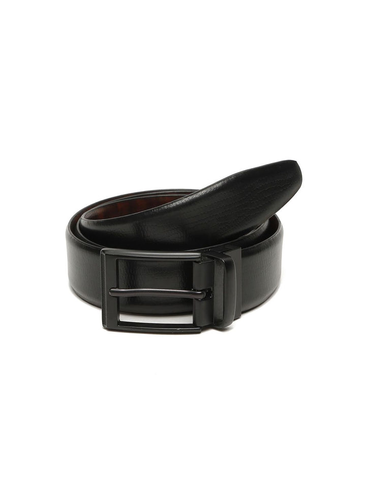 Teakwood Leathers Men Textured Leather Reversible Formal Belt
