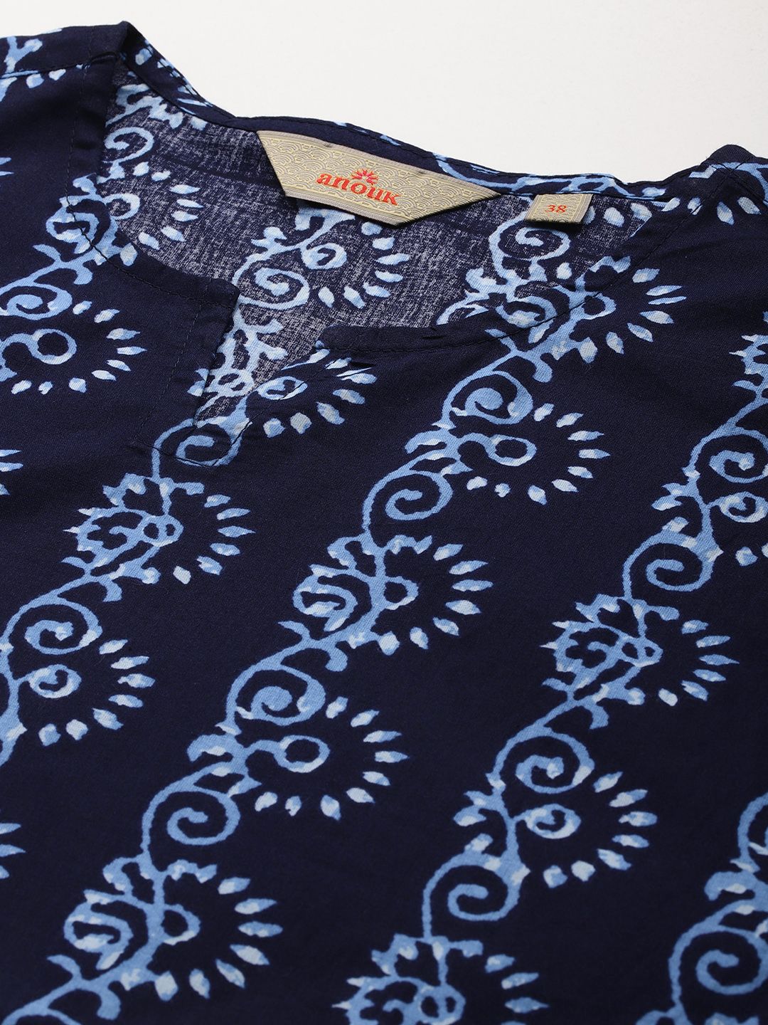 Anouk Pure Cotton Ethnic Motifs Printed A-line Kurta