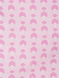 KLOTTHE Pink Cotton 300 TC Fitted Double Fine Bedsheet with 2 Pillow Covers-250 x 220 cm