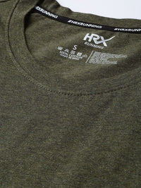 Hrx By Hrithik Roshan Women Olive Melange Solid Rapid-Dry Running Tshirt