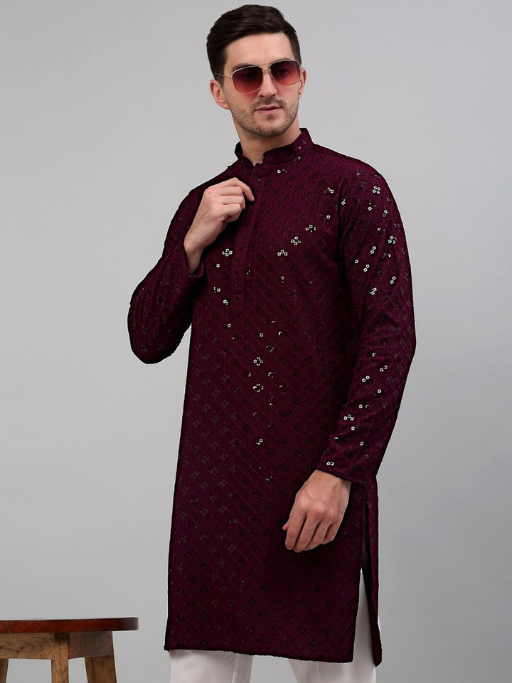 Jompers Sequined Embroidered Kurta with Pyjamas