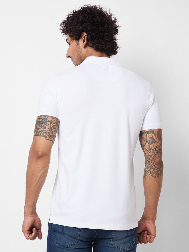 SPYKAR Polo Collar Short Sleeves Slim Fit Cotton T-shirt