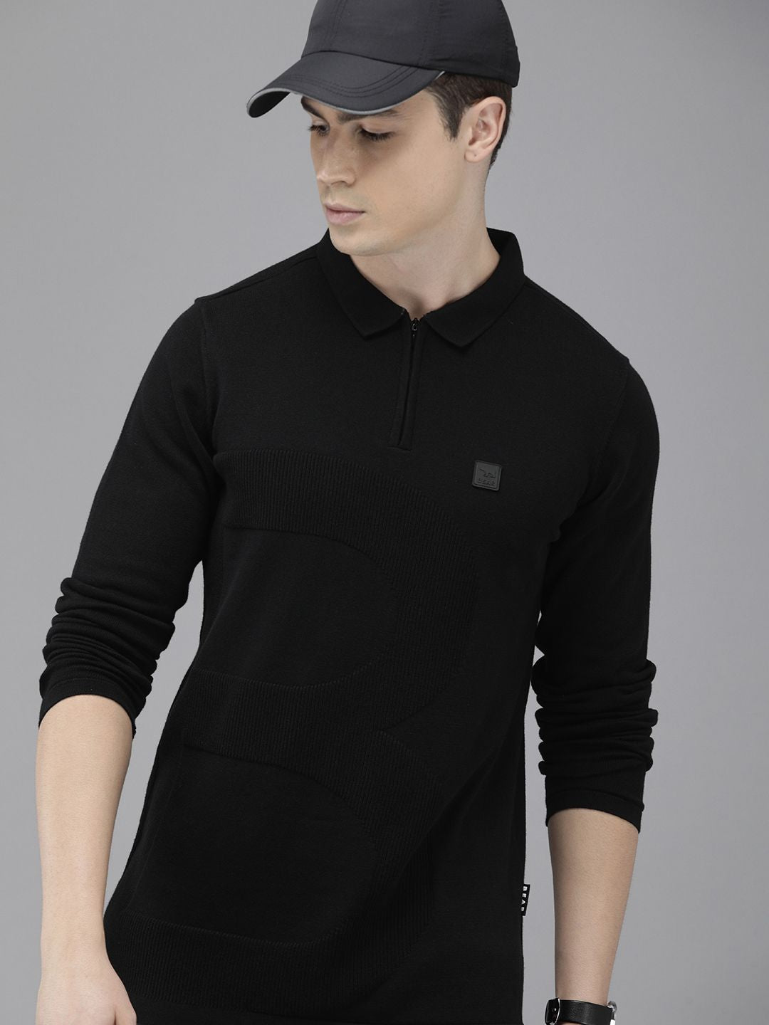 THE BEAR HOUSE Ardor Edition Men Cotton Brand Logo Printed Polo Collar Slim Fit T-shirt