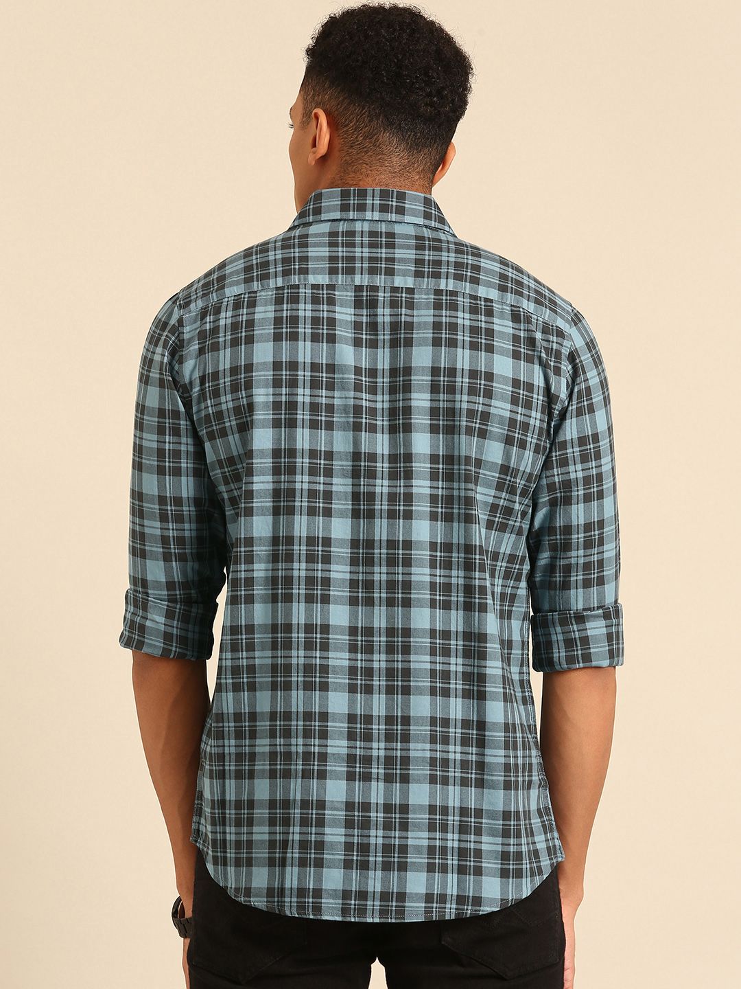 Being Human Slim Fit Checked Pure Cotton Casual Shirt