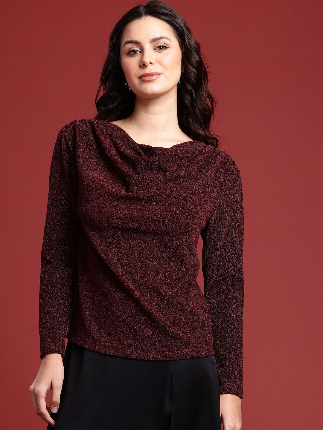 all about you Embellished Cowl Neck Top