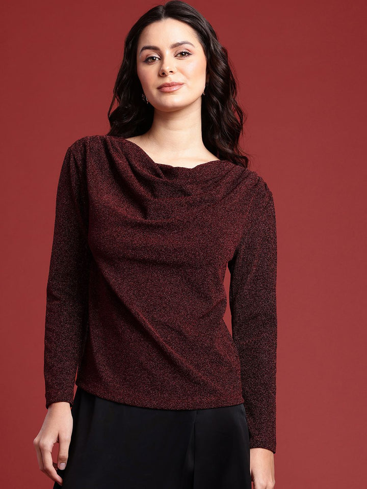 all about you Embellished Cowl Neck Top