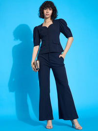 SASSAFRAS worklyf Women Straight Fit High-Rise Bootcut Trousers
