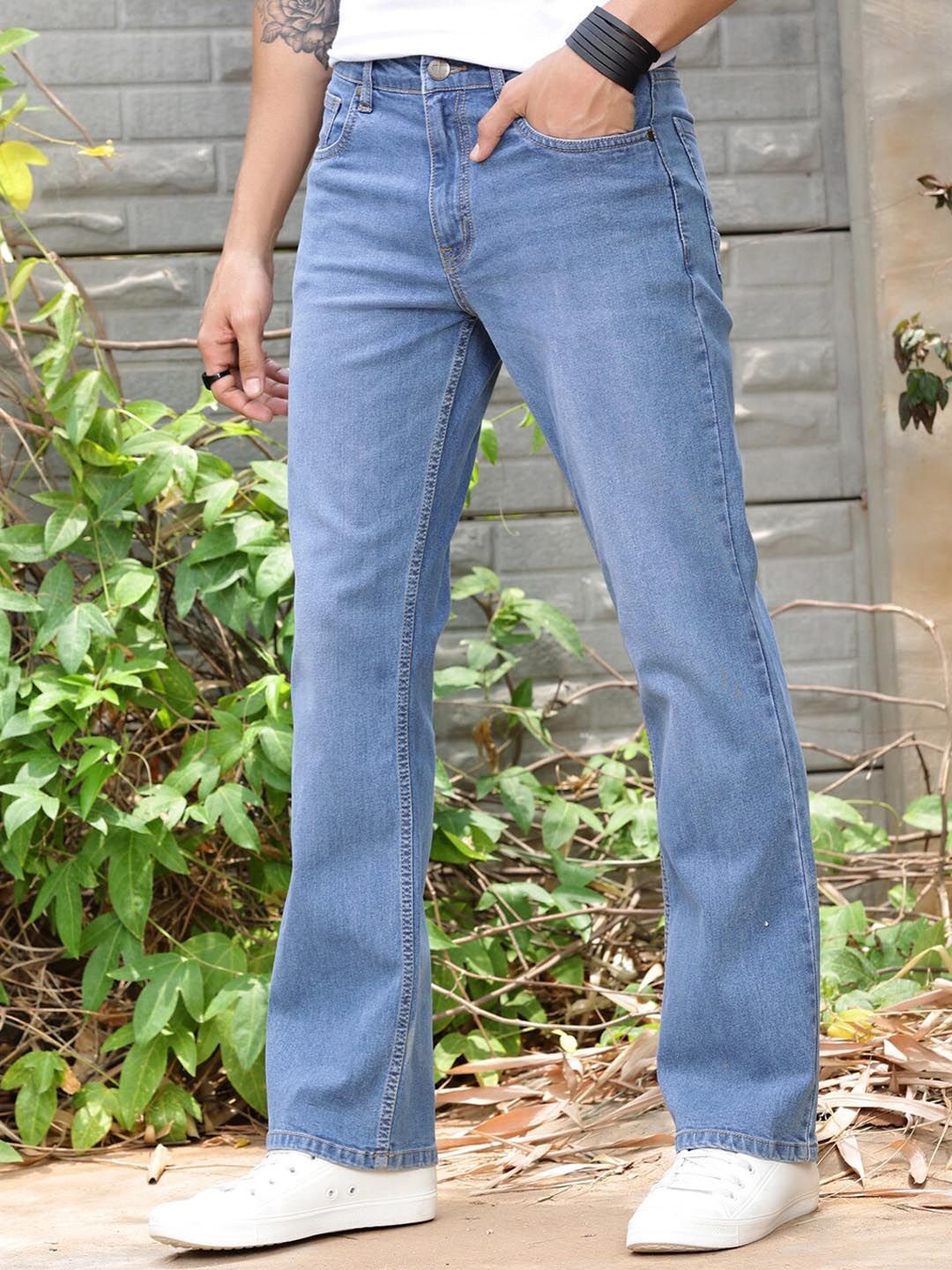 Thomas Scott Men Smart Bootcut Light Fade Stretchable Jeans