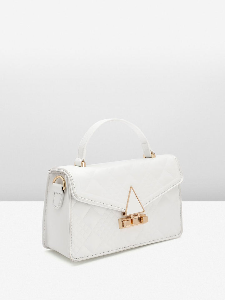 DressBerry Brand Logo Embossed Quilted Satchel
