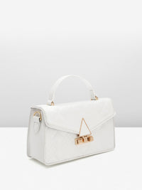 DressBerry Brand Logo Embossed Quilted Satchel