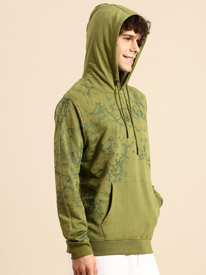 Being Human Abstract Printed Hooded Pure Cotton Sweatshirt