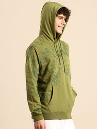 Being Human Abstract Printed Hooded Pure Cotton Sweatshirt