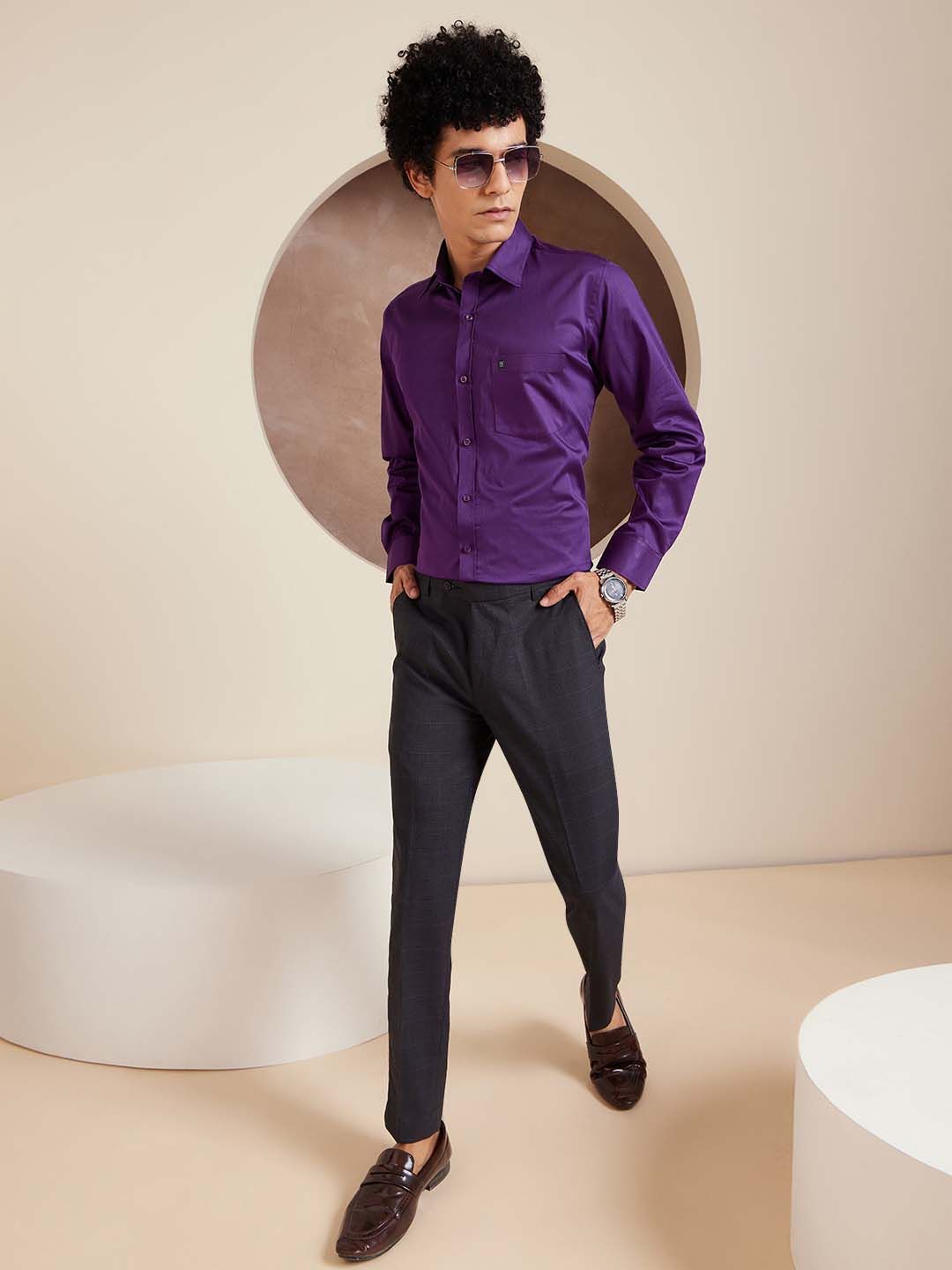 DENNISON Brand Logo Cotton Satin Shirt