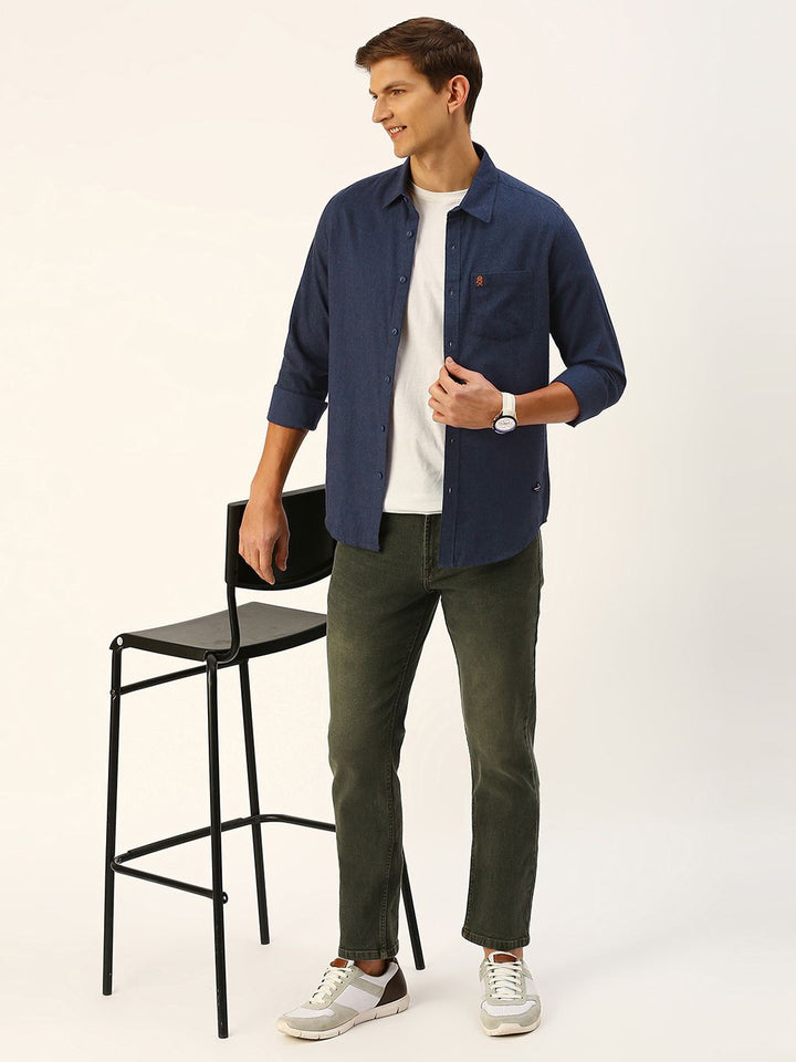 Thomas Scott Men Classic Slim Fit Flannel Casual Shirt