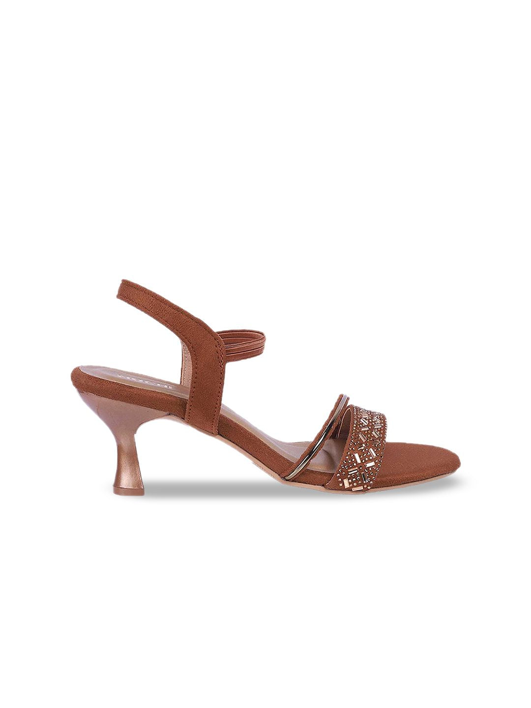 Mochi Embellished Open Toe Kitten Heels