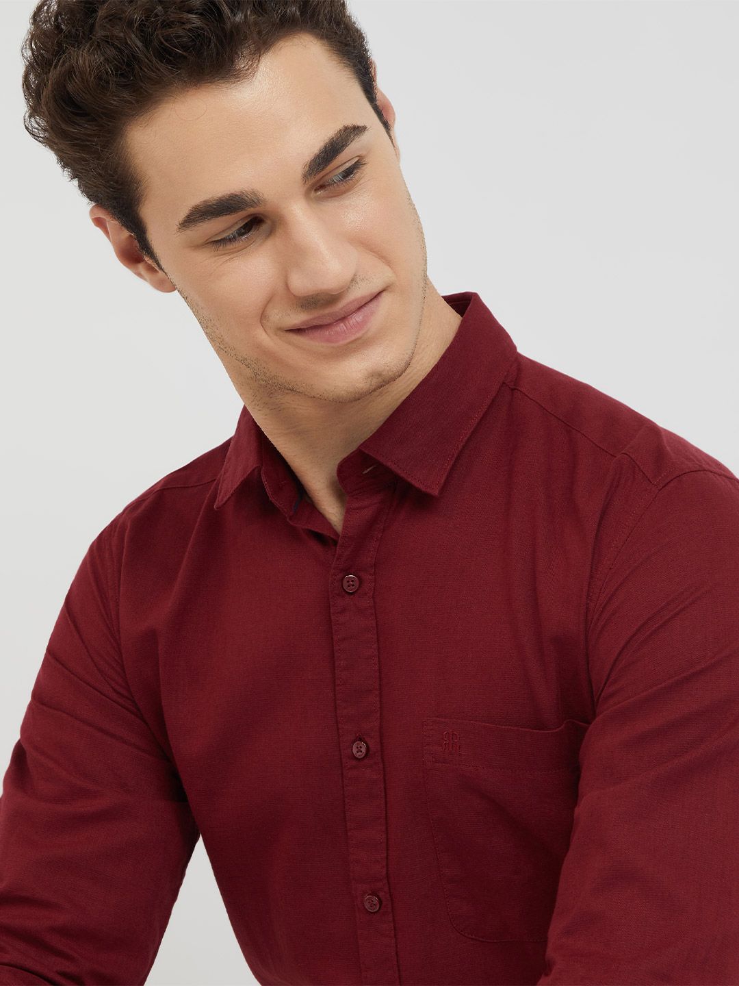 Raymond Cotton Linen Solid Slim Fit Casual Shirt